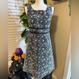 Talbots Elegant Black and White Dress